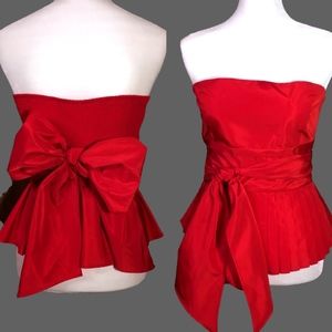 Red Strapless Top